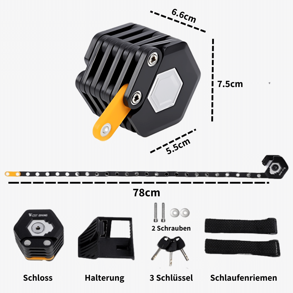 Faltbares Premium Fahrradschloss